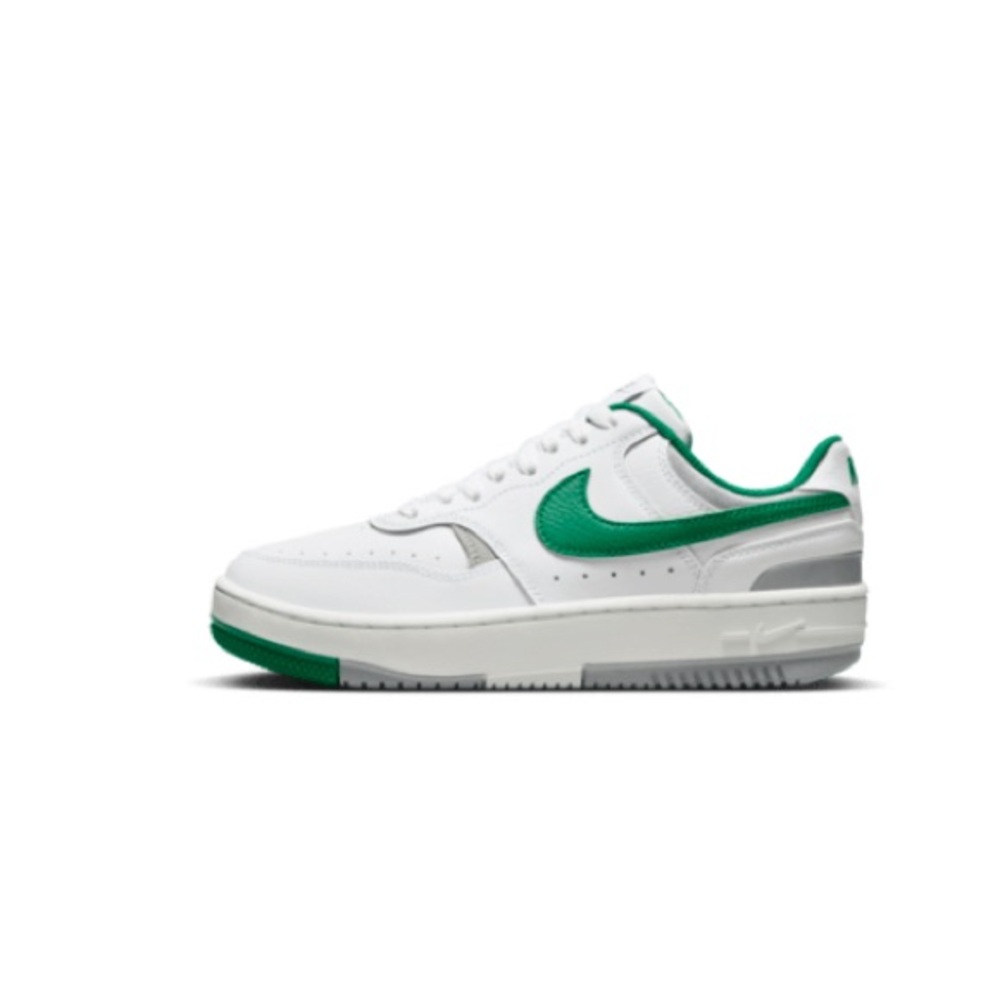Nike White and Green Classic Sneakers